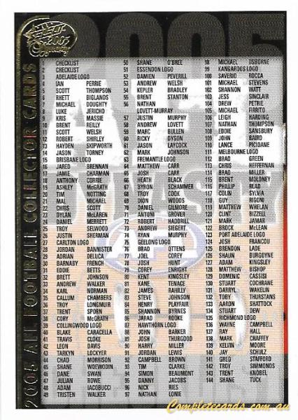 2005 AFL Select Dynasty AFL