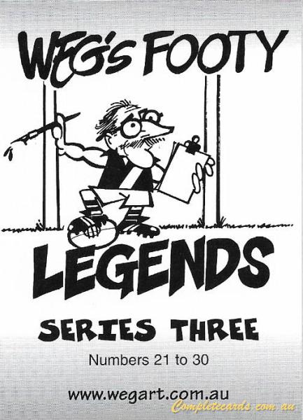 2004 AFL Weg Art Legends Series Three
