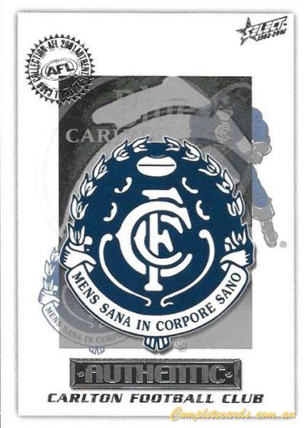 2001 AFL Select AFL Authentic