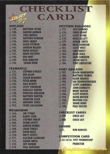 1997 AFL Select AFL Ultimate