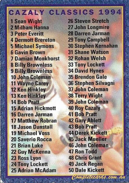 1994 AFL Select Cazaly Classics