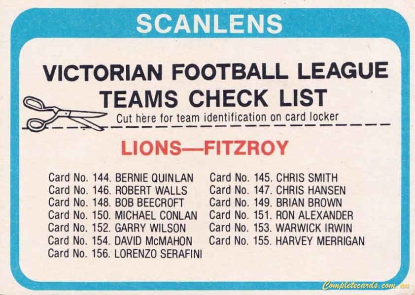 1969 AFL VFL Scanlens