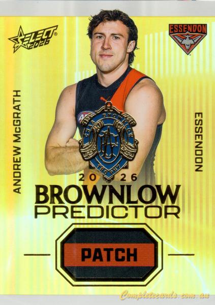2026 AFL Select Footy Stars - Brownlow Predictor Patch Gold