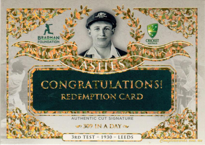 2017-18 Tap 'N' Play Ashes - Sir Donald Bradman Cut Signature