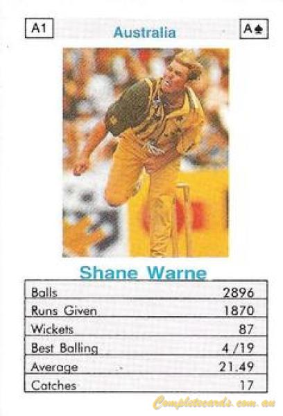 1996 Surana Top Trump ODI Cricket Bowlers