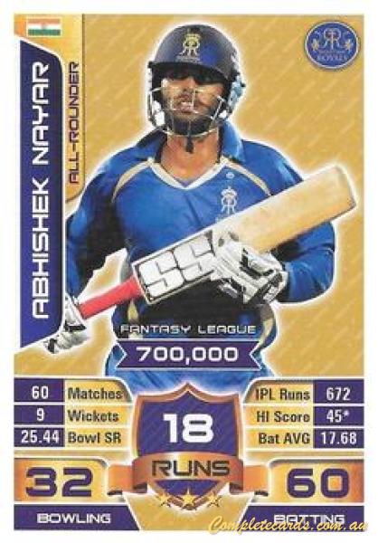 2015-16 Topps Cricket Attax IPL - Kellogg's Freebies