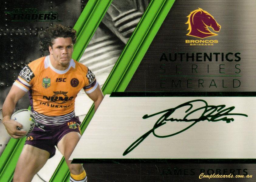 2019 NRL Traders - Authentic Signature Emerald
