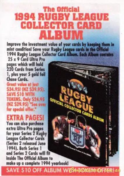Rugby League Collector Card Album