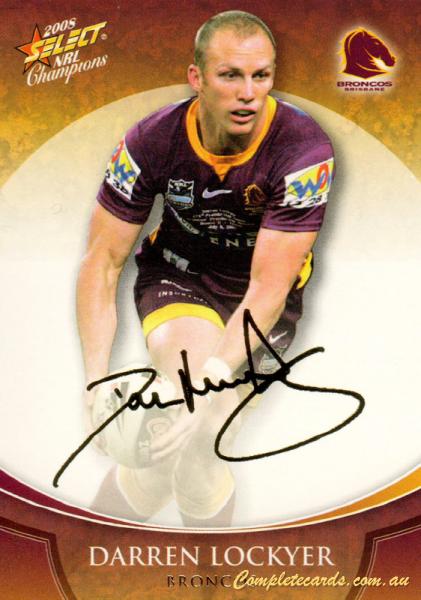 2008 Select NRL Champions - Gold Foil Signatures