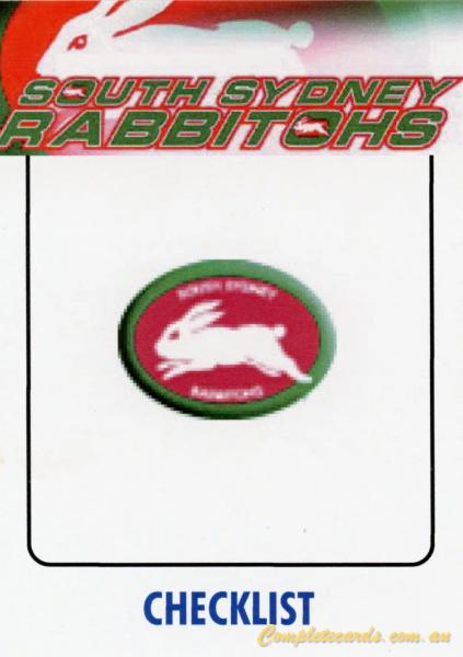 2003 RL Cardz - South Sydney Rabbitohs
