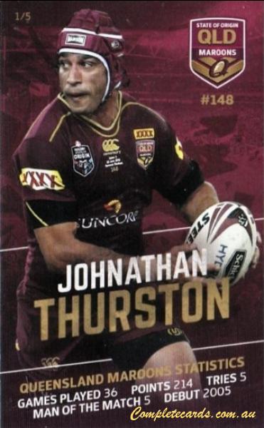 2016 Qld State Of Origin - Promo Cards