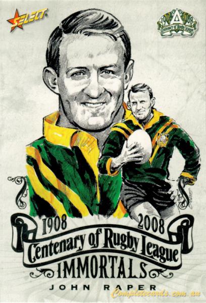 2008 NRL Centenary - Oversized Master Set - Immortals Sketch