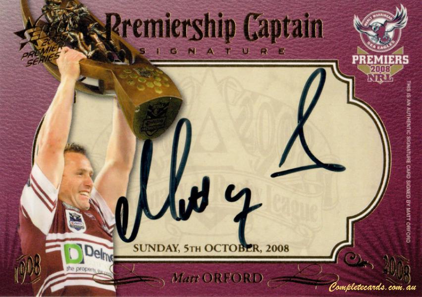 2008 NRL Centenary - Captains Signature