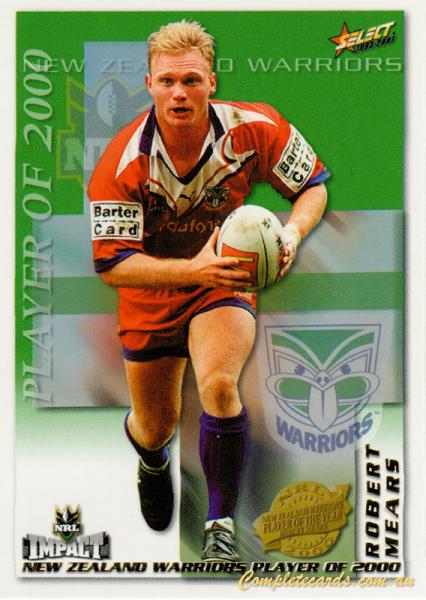 2001 NRL Impact - Club Player Of The Year