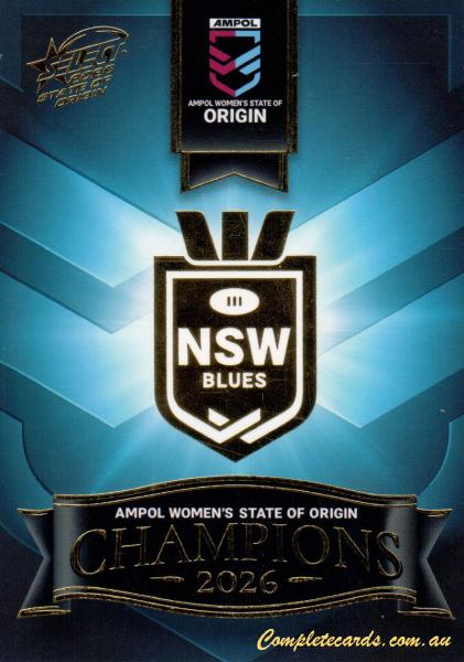 2026 Women's State of Origin Champions Card Set