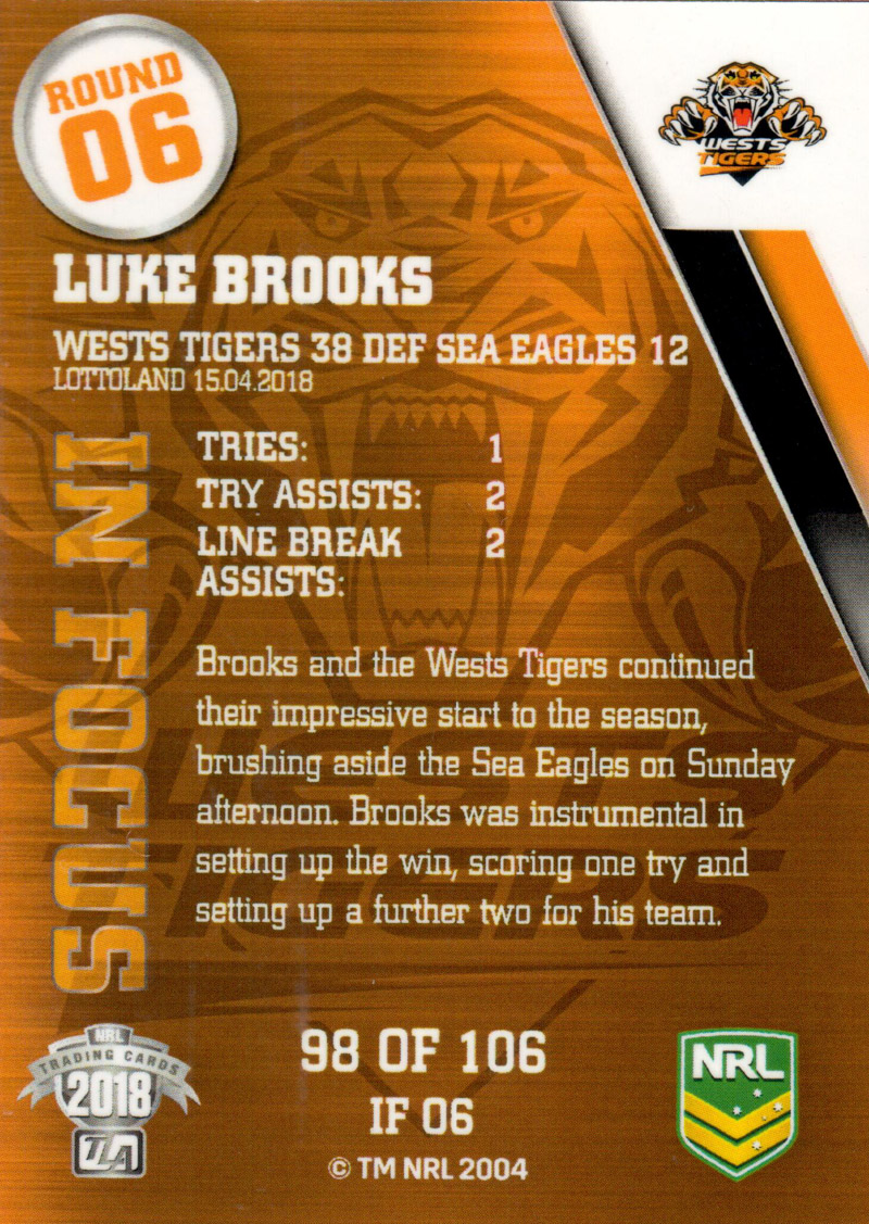 Luke Brooks back