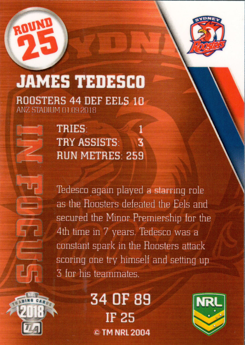 James Tedesco back