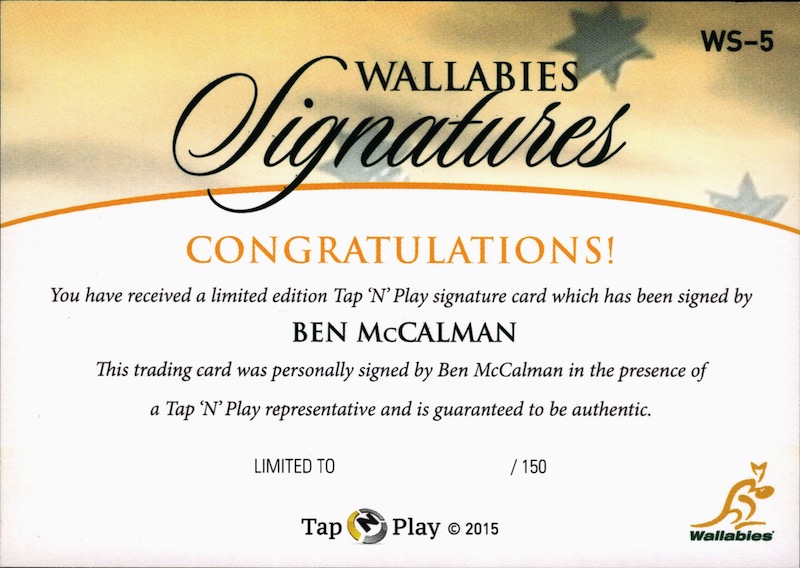 Ben McCalman back