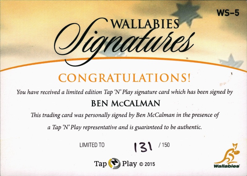 Ben McCalman back