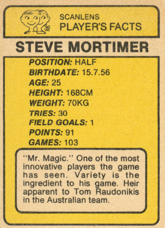 Steve Mortimer back