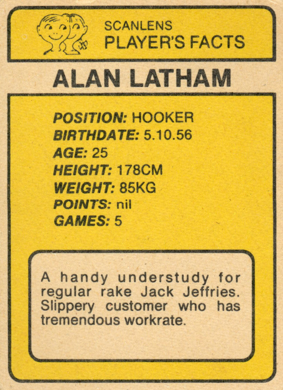 Alan Latham back
