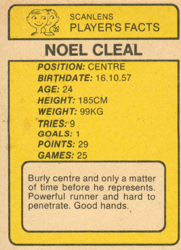 Noel Cleal back