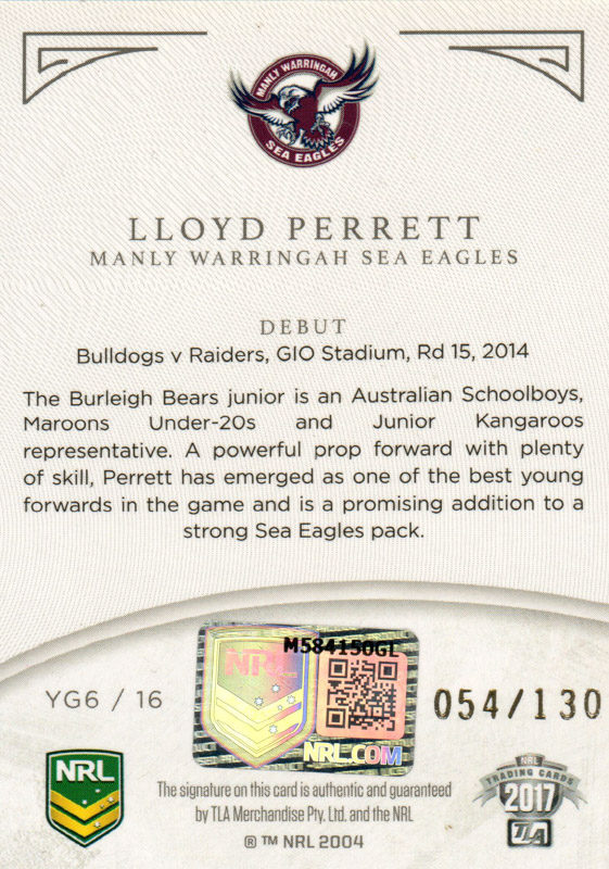 Lloyd Perrett back