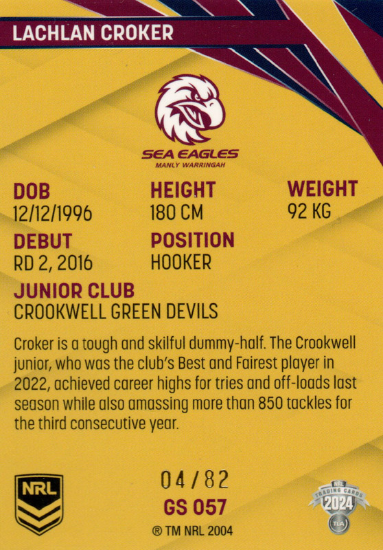 Lachlan Croker back