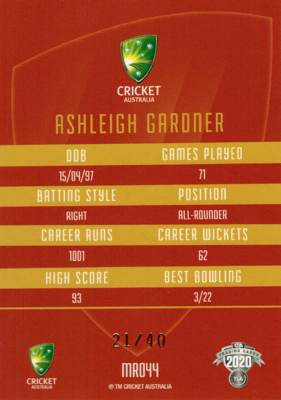Ashleigh Gardner back