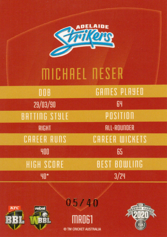 Michael Neser back
