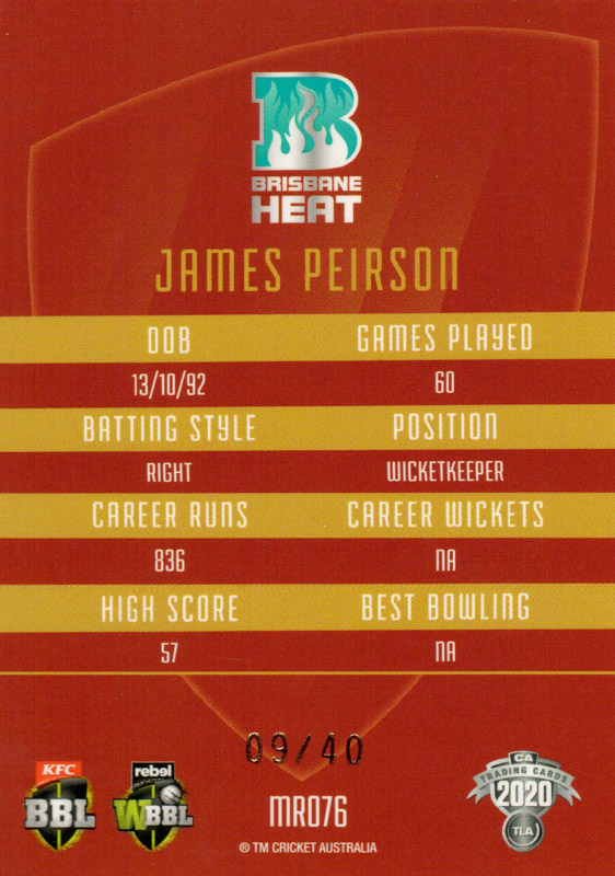 Jimmy Peirson back