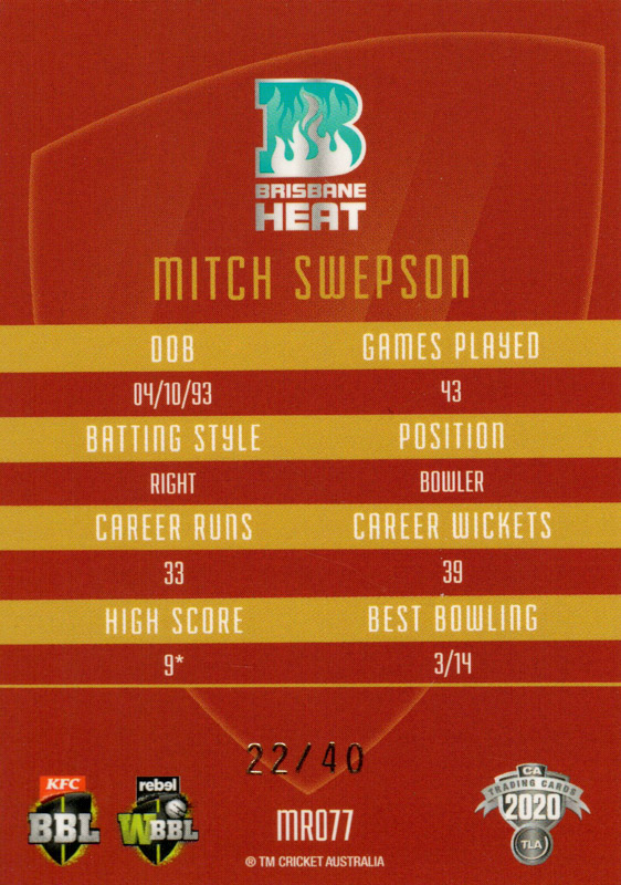 Mitchell Swepson back