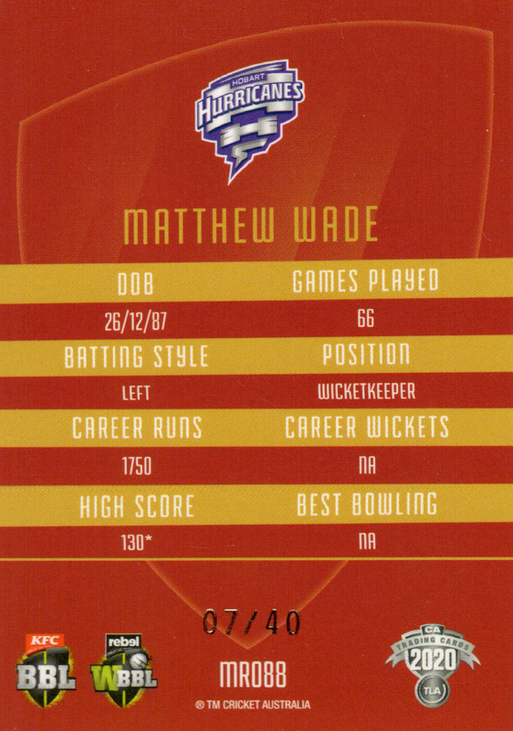 Matthew Wade back