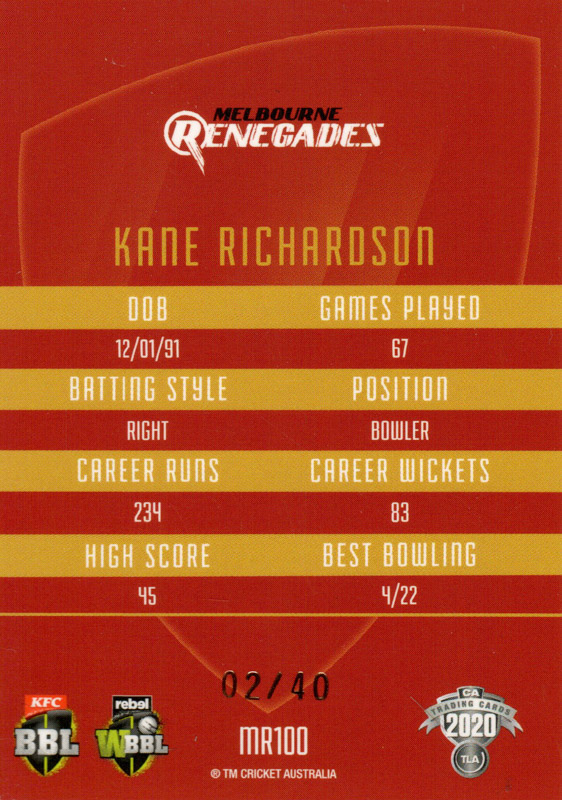Kane Richardson back