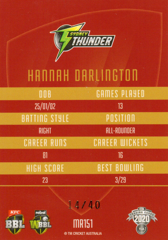 Hannah Darlington back