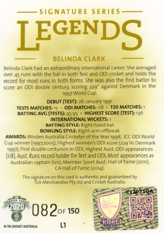 Belinda Clark back