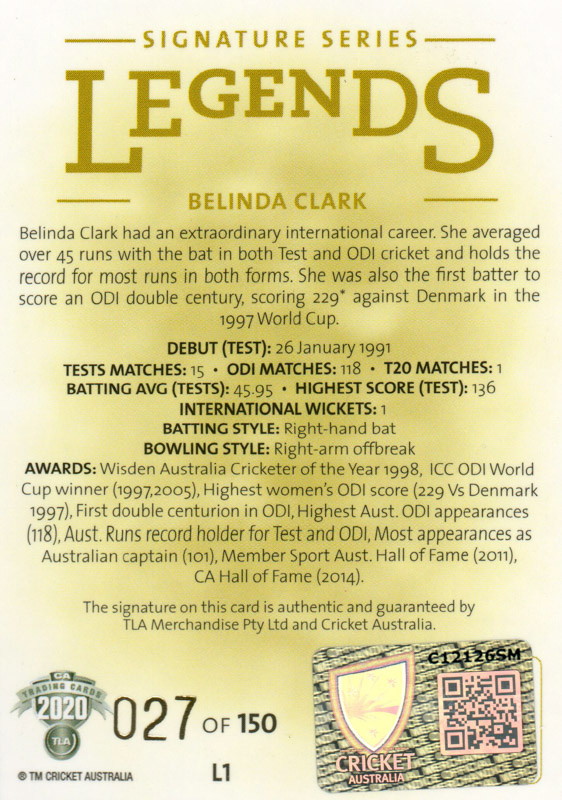 Belinda Clark back