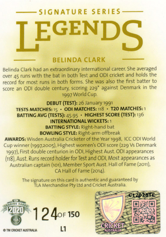 Belinda Clark back