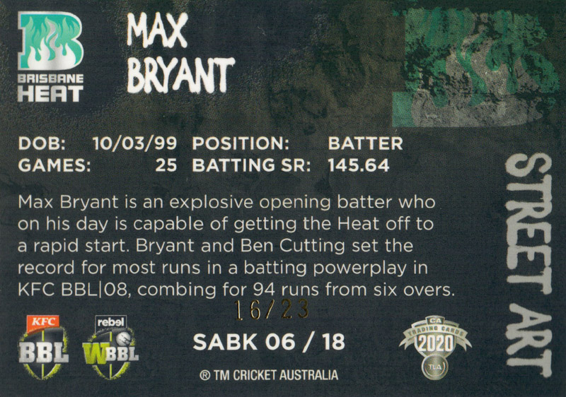 Max Bryant back