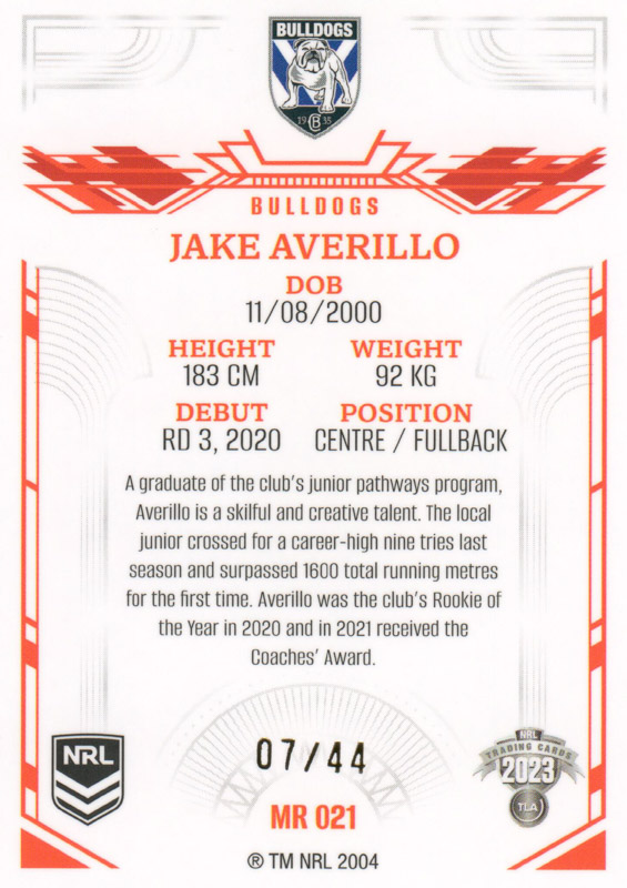Jake Averillo back