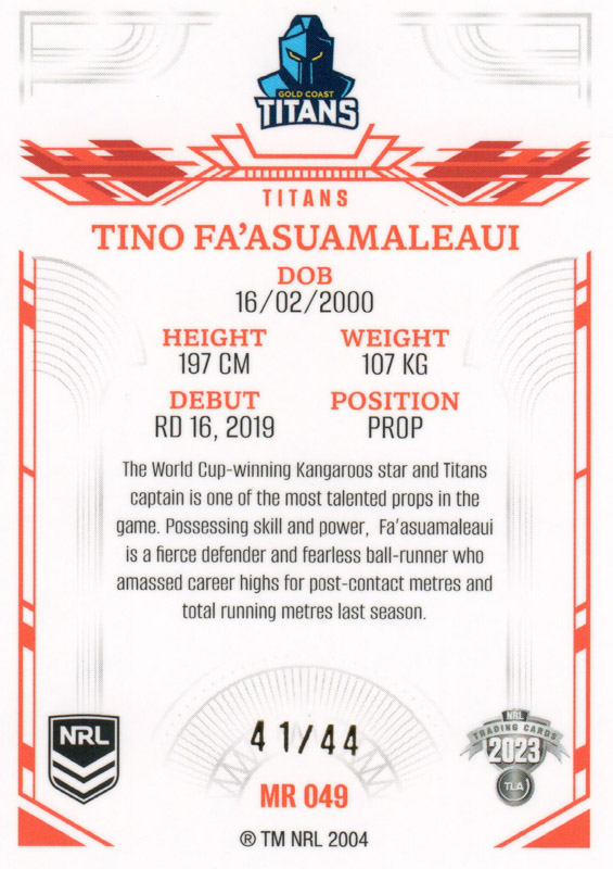 Tino Fa’asuamaleaui back