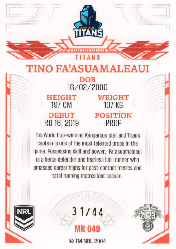 Tino Fa’asuamaleaui back