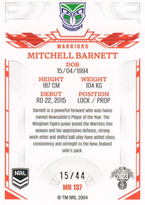 Mitchell Barnett back