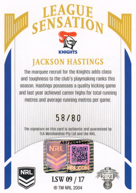 Jackson Hastings back