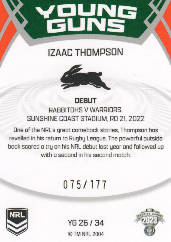 Izaac Thompson back