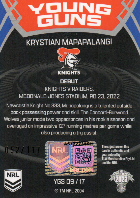 Krystian Mapapalangi back