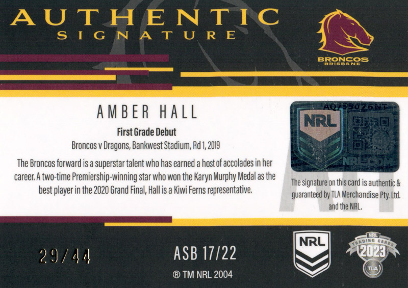 Amber Hall back