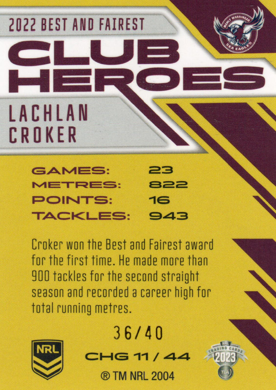 Lachlan Croker back