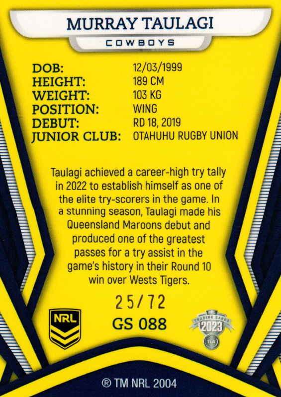 Murray Taulagi back