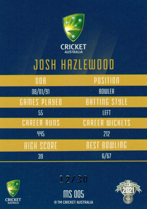 Josh Hazlewood back